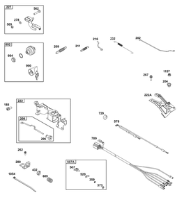 Controls Group Diagram and Parts List for 385447-0111-B5 200000 - 399999 Briggs and Stratton Engine